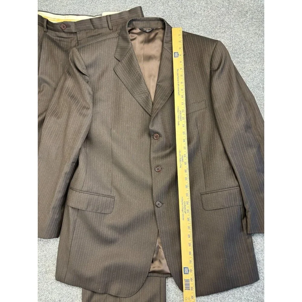Zanieri 2 Piece Suit Men's 52 Jacket W38 x L31 Pants Brown‎ 100% Wool Italy Made